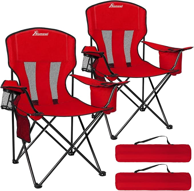 Camping Chairs for Adults 2 Pack, Folding Chair by Romswi