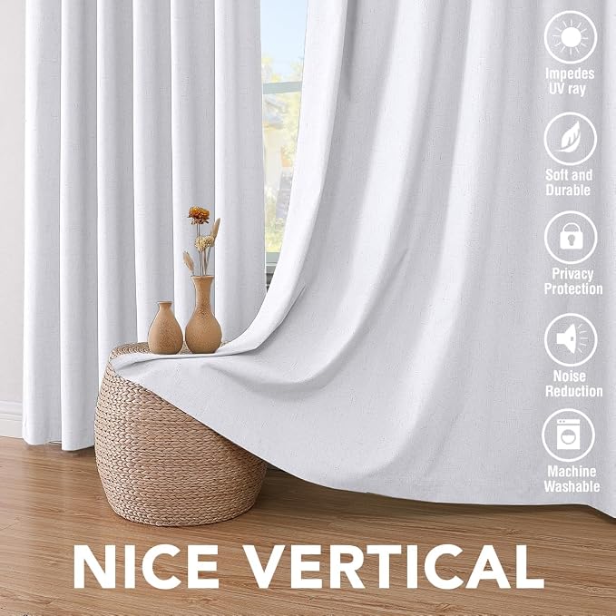H.VERSAILTEX Linen Blackout Curtains 84 Inches Long 100% Blackout Thermal - Image 7