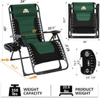Colegence Oversized Padded Zero Gravity Chair, 400 lb, 0-170° locking recline - Image 3