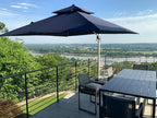PURPLE LEAF Cantilever Outdoor Umbrella 9' x 9' Square Double Top Navy Blue | - Image 2
