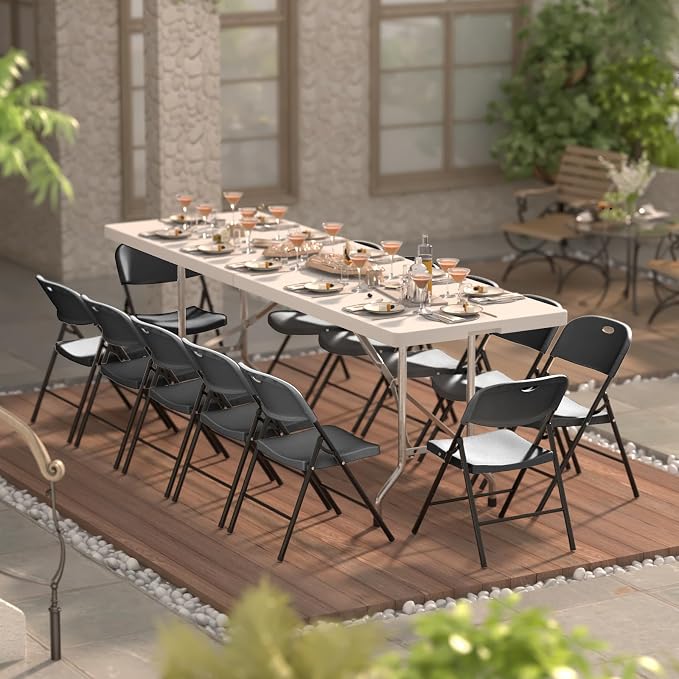 Nazhura 350 Weight Limit Heavy Duty Plastic Folding Chair - Image 6