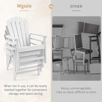 Oversized Stackable Adirondack Chair Set of 2, HDPE Fire Pit Chair | All-Weather - Image 4