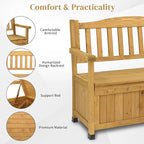 Outdoor Wood Storage Bench, Wooden Large Deck Box - Image 3