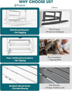 THOEOE Outdoor Rocking Chairs Set of 4, Oversized Patio Rocking Chair | HDPE - Image 5