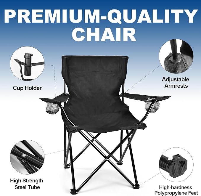 WEIDIORME 2 Pack Lightweight Camping Chairs - Image 5