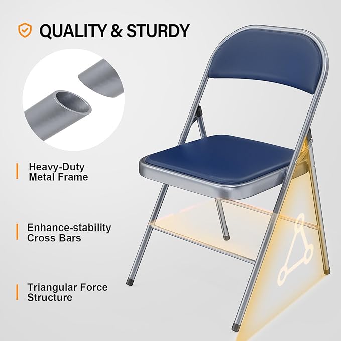 VINGLI 8 Pack Folding Chairs - Image 4