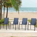 Outdoor Dining Chairs Set of 4, Stackable Patio Chairs by Seekverse