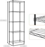 M MZG 5 Tiers Shelf Metal Storage Shelves Wire Rack Closet Organizers - Image 3