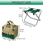 Folding Gardening Stool with Detachable Storage Tote Bag, Portable Garden Seat - Image 3