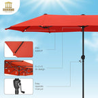 13 ft Large Double-Sided Patio Umbrella, Outdoor Umbrella, Market Umbrella - Image 3