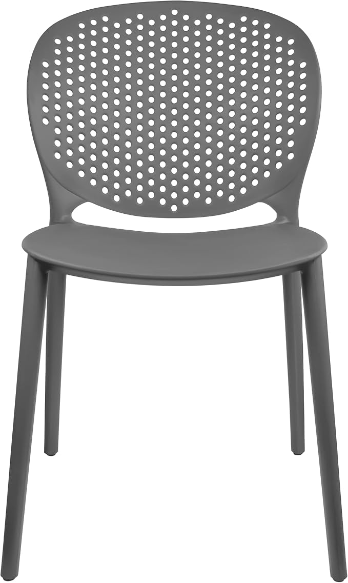 2xhome Set of 4 Patio Dining Chairs | Modern Stackable Outdoor Pool Side Chair - Image 5
