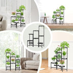 iDavosic.ly Plant Stand Indoor Outdoor, 8 Tier Metal Corner Shelf, Folding - Image 5