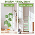 iDavosic.ly Plant Stand Indoor Outdoor, 5 Tier Metal Corner Shelf, Folding - Image 8