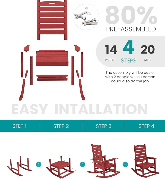 SERWALL HDPE Outdoor Rocking Chair - Image 5