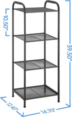 MAX Houser 4 Tier Standing Shelf Units Storage Rack, Charcoal Gray | Industrial - Image 3