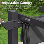PURPLE LEAF Outdoor Pergola 10' X 18' Retractable Canopy Aluminum, Custom Shade - Image 9