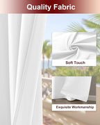 White Grommet Outdoor Curtains for Patio Waterproof 8 Pcs 54x84 In | - Image 5