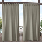 EXCLUSIVE HOME Cabana Solid Indoor/Outdoor Light Filtering Hook-and-Loop Tab by TownCountryLiving