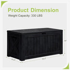 Greesum 120 Gallon Deck Box, Resin Outdoor Storage Container, Garden Tools - Image 6