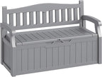 80-Gallon Outdoor Storage Bench, Waterproof Deck Box by Acurax