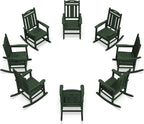 Oversized Outdoor Rocking Chairs Set of 8, 380lbs Heavy-Duty Large Patio Rocker by CIOKEA