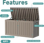 80 Gallon Waterproof Resin Deck Box, UV Resistant Outdoor Storage - Image 3