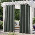 NICETOWN 2 Panels Greyish Green Outdoor Curtains by NICETOWN