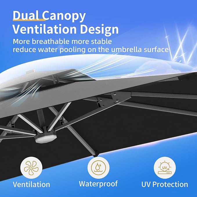 10 X 13 FT Cantilever Patio Outdoor Umbrella - Image 8