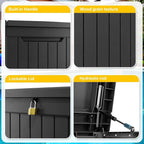 Deck Box - 280 Gallon Large Outdoor Storage Box, Waterproof Weatherproof Resin - Image 4