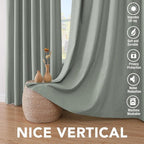 H.VERSAILTEX Linen Blackout Curtains 108 Inches Long 100% Blackout Thermal - Image 7
