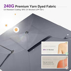 PURPLE LEAF Cantilever Umbrella 9' X 12' Patio Umbrella Double Top Grey | - Image 2