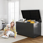 PatioZen 230 Gallon Resin Deck Box, Lockable Patio Outdoor Storage Box - Image 4