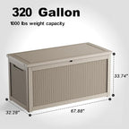 ROJIK Outdoor Storage Housing Deck Box, Waterproof Patio Furniture, Garden Tools - Image 2