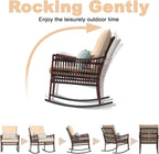DECMICO 3-Piece Patio Furniture Set, Wicker Rocking Chairs - Image 4