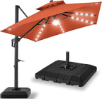 Best Choice Products 9x12ft LED Cantilever Patio Umbrella w/Base Included & by Unknown