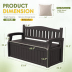 Greesum 80 Gallon Storage Bench Outdoor Deck Box - Image 3
