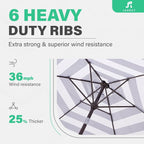 JEAREY 7.5 ft Outdoor Patio Umbrella, Table Umbrella, Tilt & Crank lift - Image 8