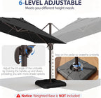 10' X 10' Patio Umbrella Cantilever Outdoor Rectangle Umbrella, Heavy Duty - Image 6