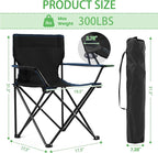2 Pack Lightweight Folding Camping Chairs, Outdoor Lawn Beach Chair - Image 3