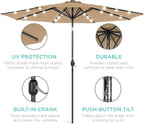 Best Choice Products 10ft Solar Polyester LED Lighted Patio Umbrella w/Tilt - Image 5