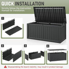 Outdoor Storage Box, 150 Gallon Large Outdoor Resin Deck Box, Storage - Image 8