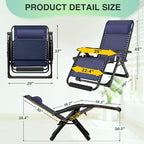 Suteck Oversized Zero Gravity Chair, 500LBS 29In XL Outdoor Recliner Chairs | - Image 2