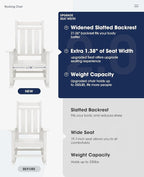 Oversized Outdoor Rocking Chair Set of 4, HDPE Patio Rockers - Image 4