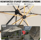 Hoteel Outdoor Patio Umbrella - 10ft Cantilever Umbrella - Image 5