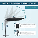 10FT Outdoor Offset Umbrella, Cantilever Patio Umbrella - Image 3