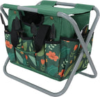 Folding Gardening Stool with Detachable Storage Tote Bag, Portable Garden Chair by GeerDuo