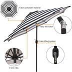 9' Outdoor Patio Umbrella, Outdoor Table Umbrella, Yard Umbrella, Market - Image 2