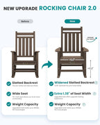 SERWALL Outdoor Rocking Chair Set of 4, HDPE Rocker - Image 5
