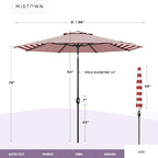 MIDTOWN UMBRELLAS The Lean 8 Feet Outdoor Umbrella - Image 6