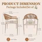 TWT Patio Dining Chairs Outdoor Stackable - Image 3